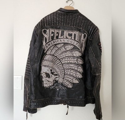 Affliction リミテッドエディション レザージャケット S Limited Edition. Affliction Motorcycle leather jacket Men's brown