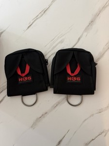 HOG weight Pouch Set - Zipper Closure, D-Ring, Black/Red, 2 Pack 10lb pockets