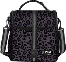VLM Lunch Bags for Women,Leakproof Insulated Floral Medium, Leopard-Purple