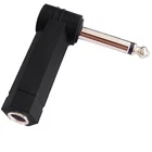 1/4" Right Angle TS Male to 6.35mm Female Adapter Mono Connector V-Shape Guitar