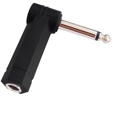 1/4" Right Angle TS Male to 6.35mm Female Adapter Mono Connector V-Shape Guitar