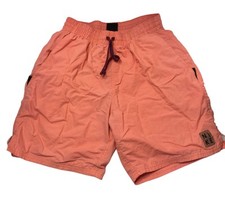 Nike Mens Small Orange Volleyball Swim Shorts Orange Mesh Lined Vtg
