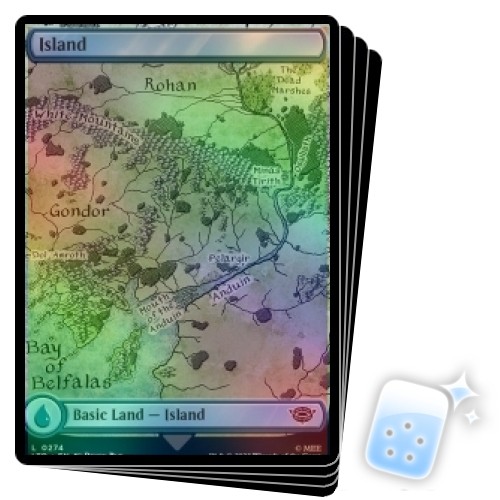 FOIL ISLAND (274) (FULL ART) X4 The Lord Of The Rings Magic MTG MINT CARD