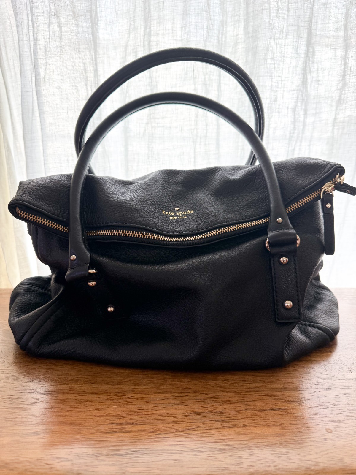 KATE SPADE New York Black Pebbled Leather Cobble Hill Leslie Purse Handle Bag