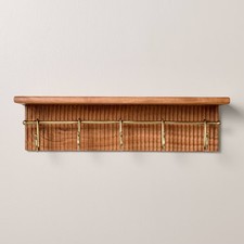 24" Grooved Wall Shelf with Rail and Hooks - Hearth & Hand with Magnolia