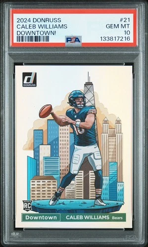 2024 Panini Donruss Downtown! Caleb Williams #21 (RC) Chicago Bears PSA 10