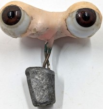 German Antique Hand Blown Rocker Glass Doll Eyes Brown 15mm E3-97a