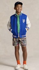 Polo Ralph Lauren Boys' Fleece Baseball Jacket In Blue, White Size: M 10-12 