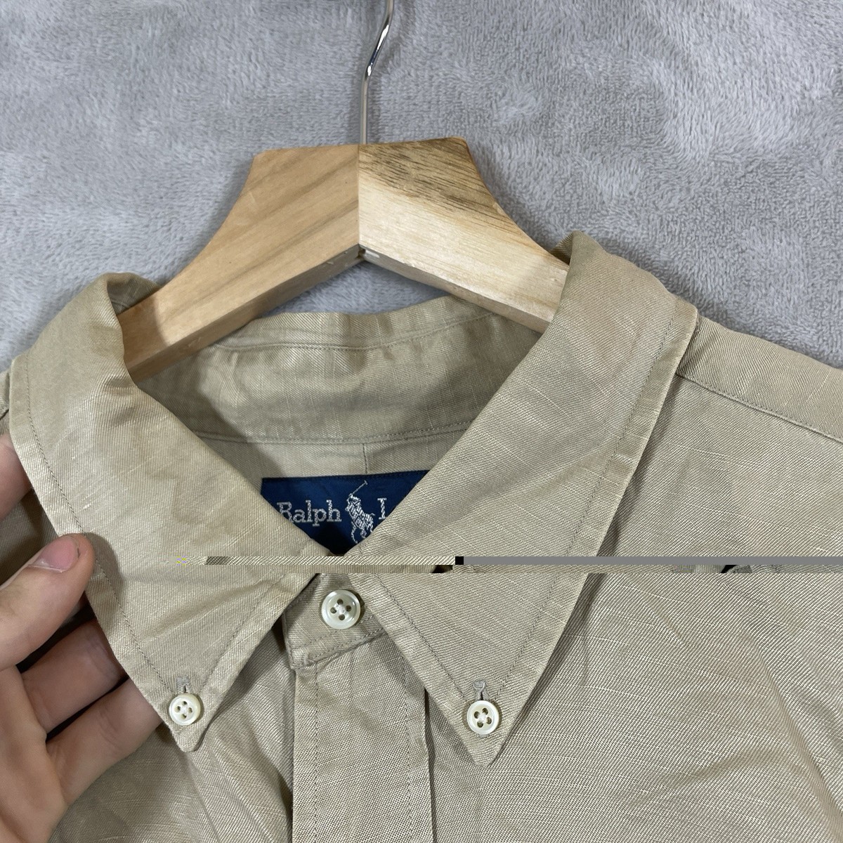 Vtg 90s Ralph Lauren Button Up Shirt Mens XXL Blake Silk Linen