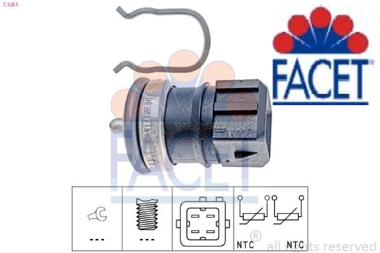 FACET 7.3251 Sensor für Kühlmitteltemperatur Sensor Kühlmittelsensor