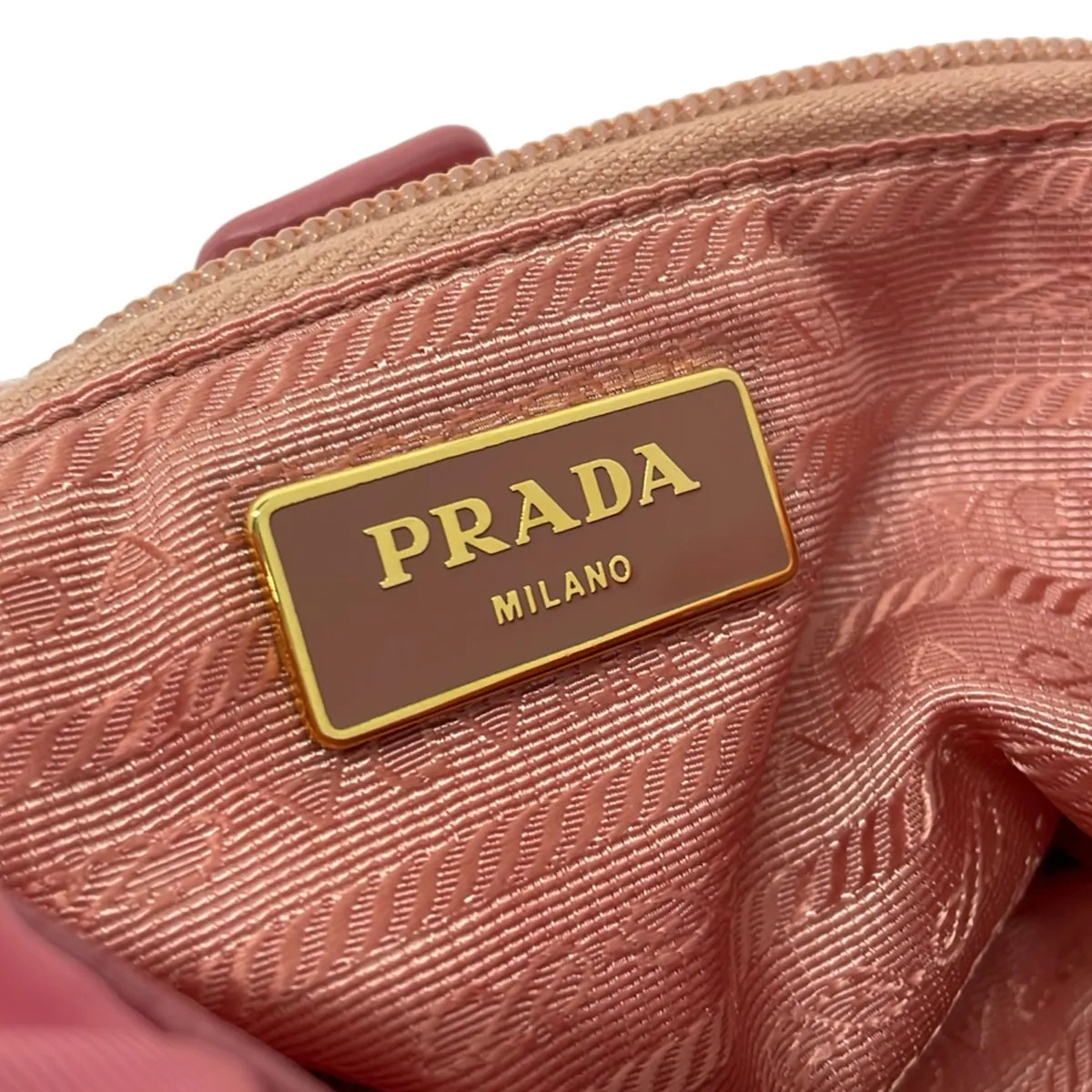 PRADA BR4237 Pink Nylon Leather Handbag — image 8