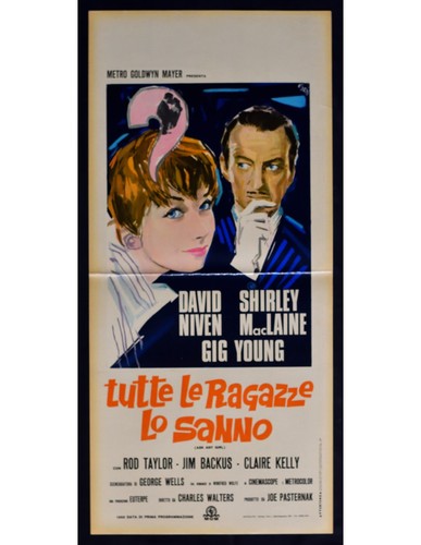 locandina TUTTE LE RAGAZZE LO SANNO david niven shirley mc laine taylor B245 - 第 1/3 張圖片