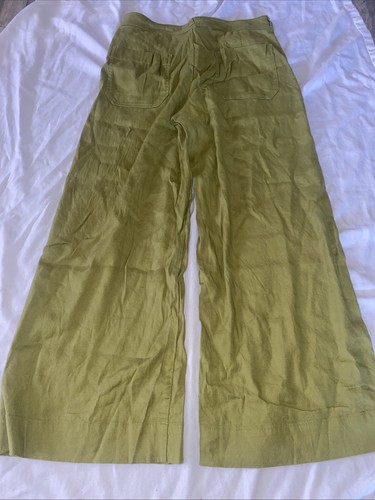 Anthropologie Maeve Size 29 The Colette Crop Wide-Leg Pants Linen Blend - Picture 8 of 9