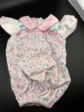 Cabbage Patch Kids Flannel Beanie Sleeper With Open Bottom Pink Vtg BBB