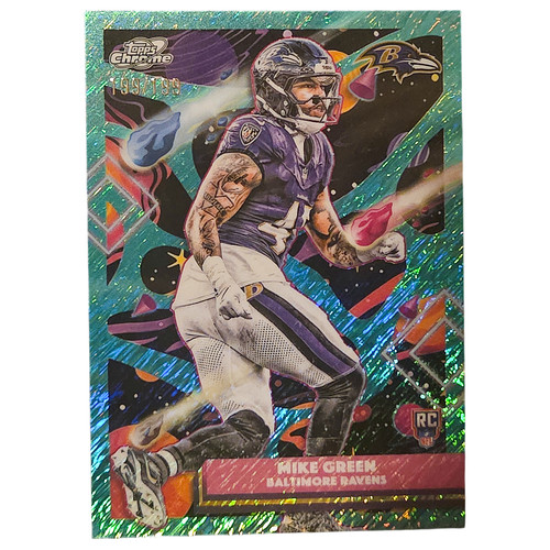 2025 Topps Cosmic Chrome - Mike Green Aqua Equinox RC 199/199 #108 Ravens