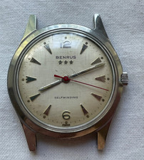 Benrus Self-winding ALL STEEL vintage mens watch RUNS - lot 0907