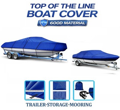 BLUE BOAT COVER FITS BAYLINER 185 BR W/SWPF 2008 2009 2010 2011 2012 TRAILERABLE