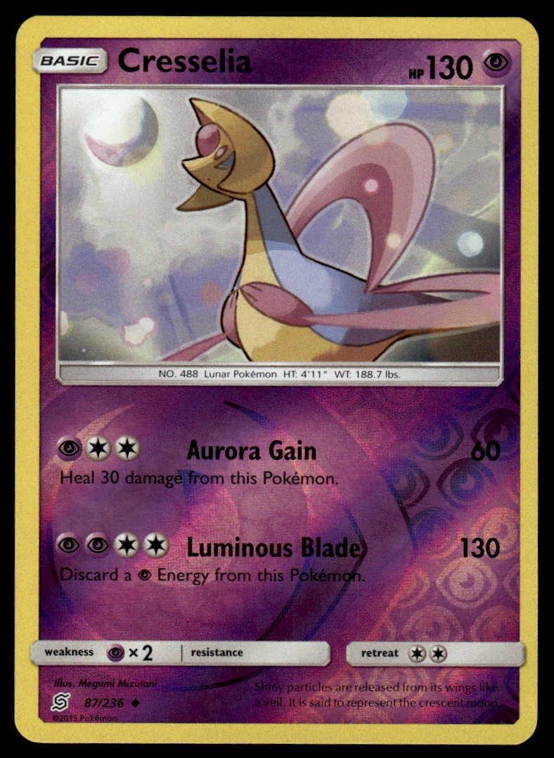 POKEMON CRESSELIA UNIFIED MINDS 87/236 REVERSE HOLO UC NM/M