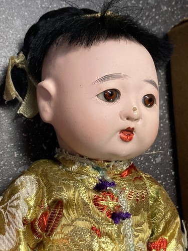 Vintage Porcelain Doll Kimono pair old antique dolls Japanese 1950s - Picture 2 of 14