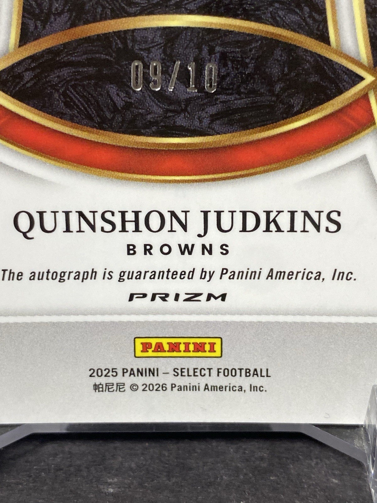 2025 PANINI SELECT ROOKIE SIGNATURES QUINSHON JUDKINS GOLD PRIZM AUTO /10 Browns view 12