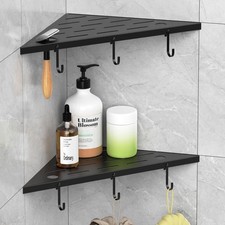 Corner Shower Shelves 10" Matte Black 304 Stainless Steel Recessed Shelf