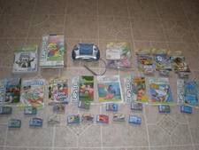 Leapster L-Max Learning System 21 Cartridge Lot + #20256 Leap Frog As-Is