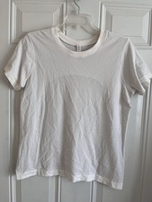 Lululemon Swiftly Tech Short Sleeve Shirt White Athletic Gym Performance Size 8