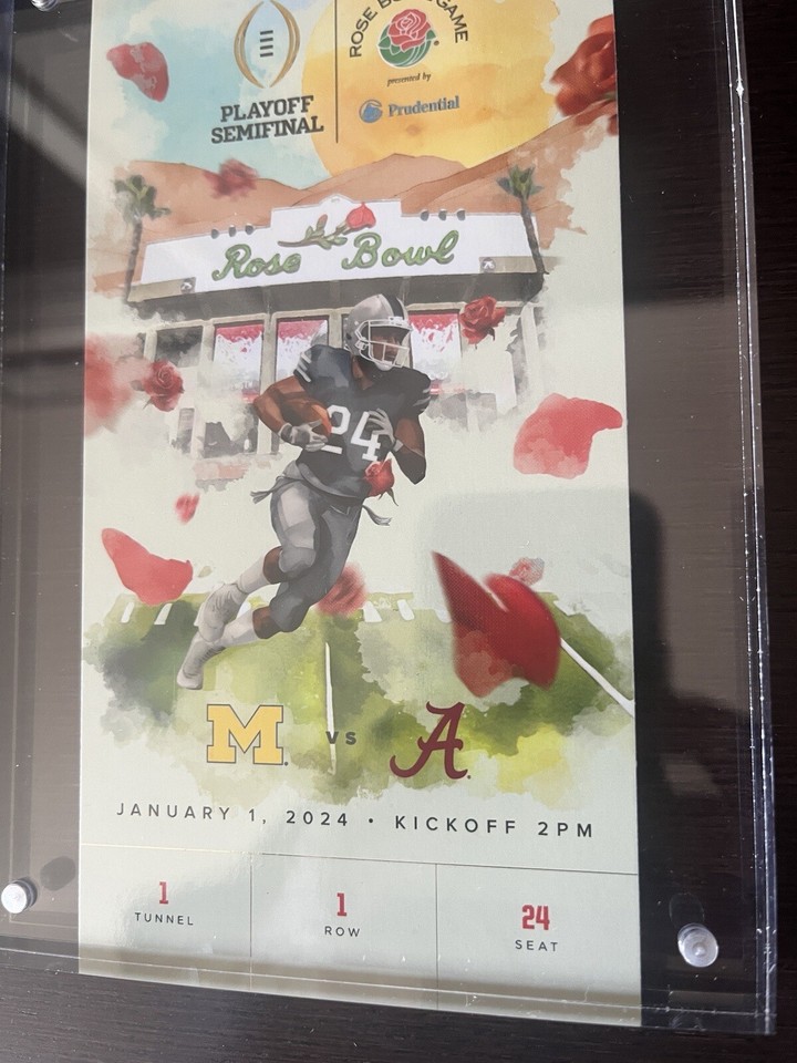 Official 2024 Rose Bowl Michigan V Alabama Football Ticket Stub Saban official-2024-rose-bowl-michigan-v-alabama-football-ticket-stub-saban