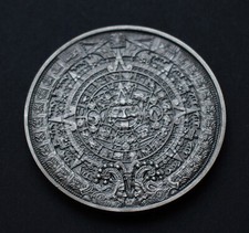 RARO MÉXICO Juegos Olímpicos 1968 MEDALLA AZTECAS ARTE PRECOLOMBINO N.D. Monedas de Plata