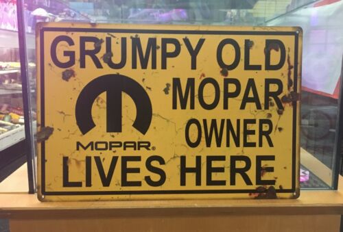 Grumpy Old Mopar Owner Lives Here Metal Sign 12" x 18" Muscle Car Hot Rod - Picture 2 of 2