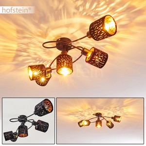 Retro Decken Lampen Samt blau-gold Flur Leuchten Wohn Schlaf Zimmer Beleuchtung
