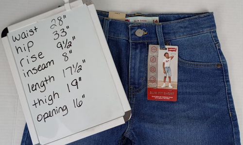 Levi's Youth Size 14 Reg Blue Denim Slim Short NWT - Picture 13 of 13