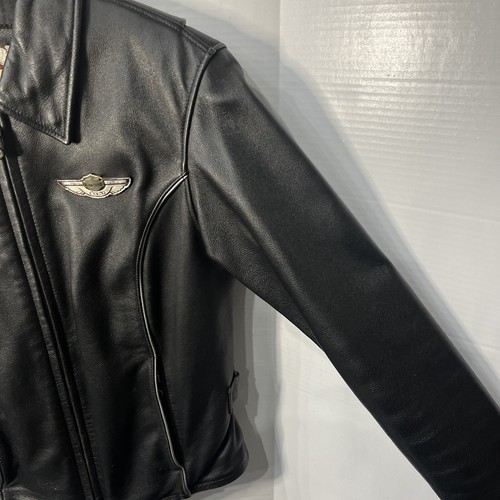 Harley Davidson 100th Anniversary Leather Jacket Women's XS Motorcycles Riding - Foto 4 di 16
