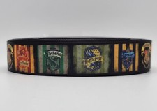 Harry Potter, House Crests, Stripes Black Borders Grosgrain 1" By the yard NEW