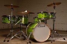 Click 6pc Maple Drum Set Lemon-Lime Misty Spa...