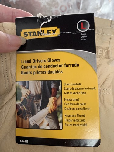❤️Stanley Cowhide Driver Gloves Size L Large NEW - Picture 5 of 5