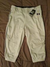 NWT Under Armour Men's Heat Gear Baseball Athletic Pants White Size Large 