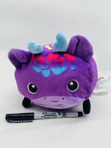 Moosh Moosh Peluche Ciervo Púrpura Peluche Multi Manchas Suave Almohada Cervatillo 8"L - Imagen 4 de 11