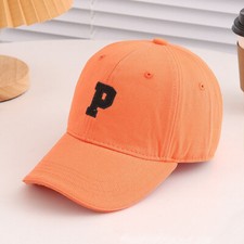 Boys Girls Letter P Embroidery Baseball Cap Kids Cotton Casual Sun Cap Hip Hop