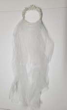 Best Bridal Classic White Wedding Veil With Comb Jeweled Tiara New With Tags