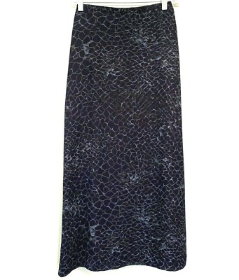 Josephine Chaus Women's Navy Printed Long Skirt Fully Lined Size 2 Petite New