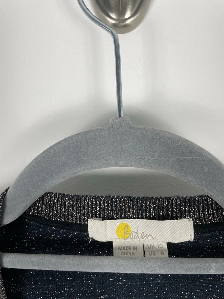 Boden Rosetta Cardigan 尺码 6 女式玫瑰金棕色闪亮纽扣毛衣 — 第 2/4 张图片