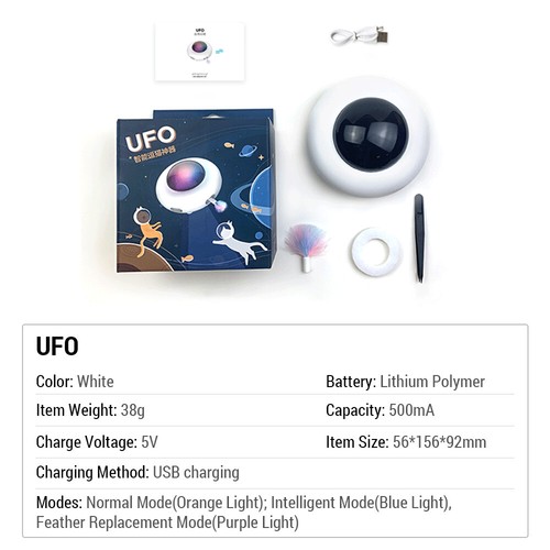 Intelligence Toy Interactive Cat Toy Electronic Feather Toy Cat Kitten Toys UFO - Picture 2 of 12