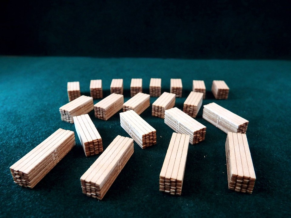 N Scale DIY Lumber Yard - 21 Stacks 2” x 12” - 4ft x 4ft Loads Various ...