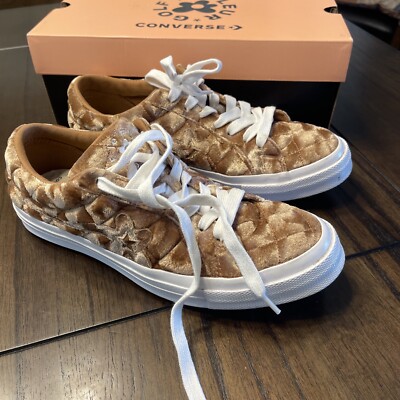 Tyler The Creator Golf Le Fleur x One Star Quilted Velvet Brown size 9.5