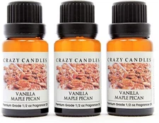 3 Vanilla Maple Pecan 1/2oz Premium Grade Scented Fragrance Oil Crazy Candles