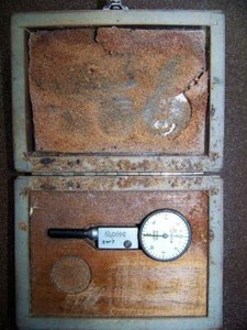 Boice Gage Dial Gauge A1/2Q .0001"  Wood Case USED  UNTESTED