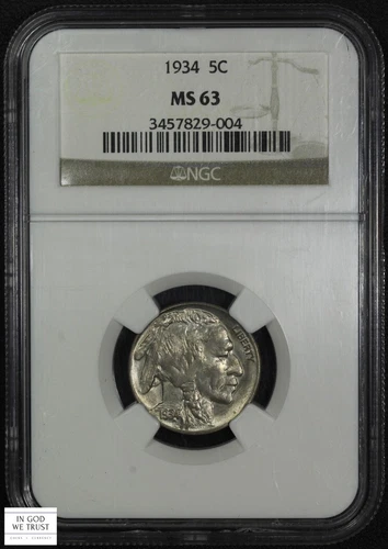 1934 Buffalo Nickel 5C NGC MS 63