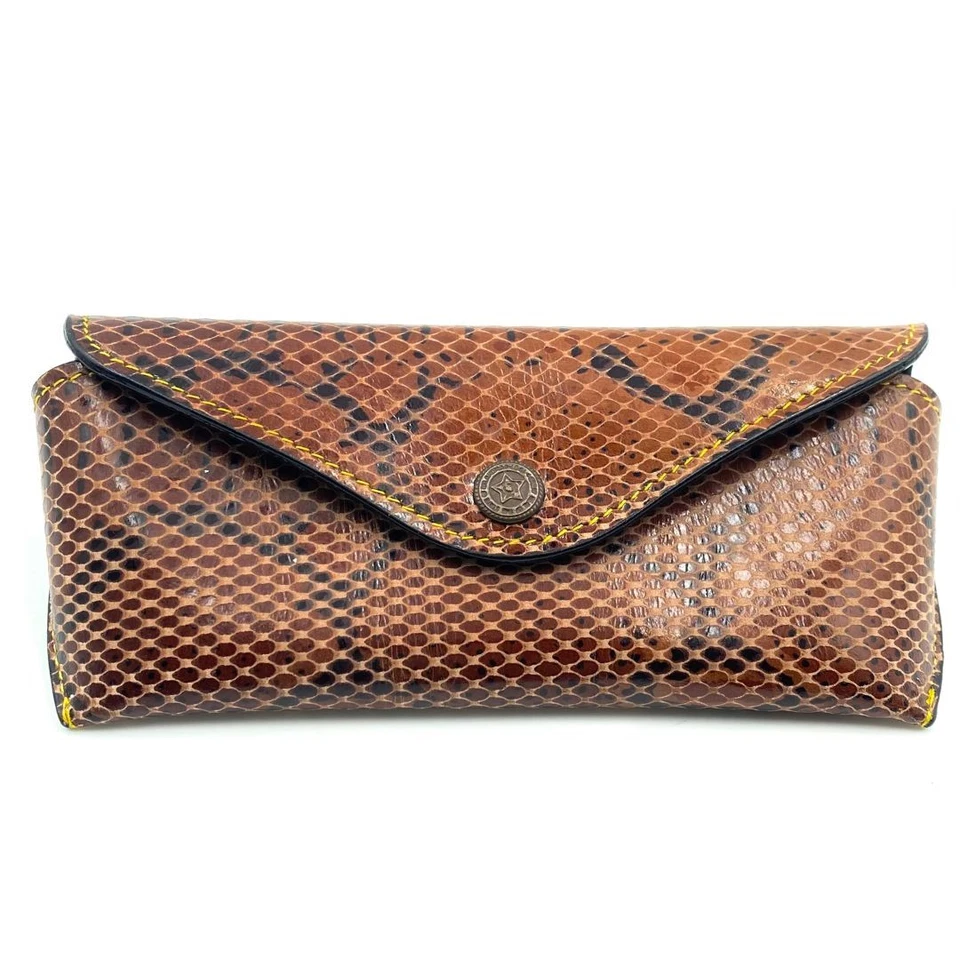 Portable Soft Leather Glasses Sunglasses Python Cover Case Glasses Storage Case - Image 2 of 3