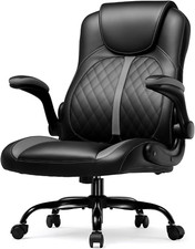 Ergonomic Gaming Chair with Flip-Up Armrests and Rocking Function, Gray